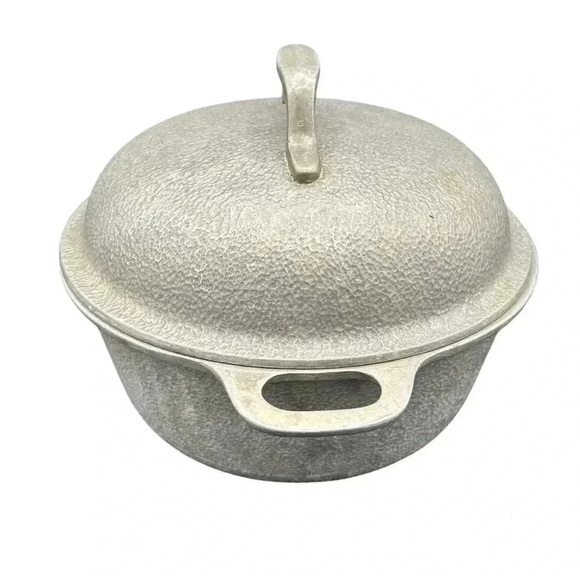 Vintage 1950s Century Silver Seal Hammered Aluminum Dutch Oven Roaster MCM - Picture 8 of 12